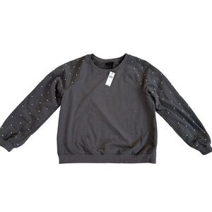 Anthropologie Sweatshirt with Pearls XL NWT
